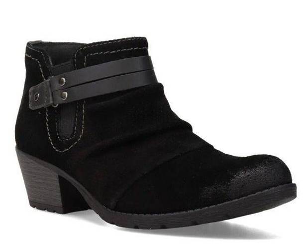 Earth Origins  Women's Oakland Odel Ankle Bootie Black Suede Size 10M NWOB