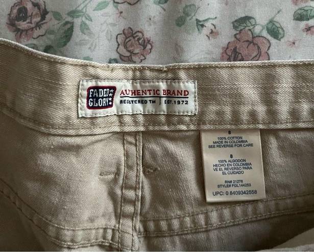 Faded Glory  Vintage high waisted khaki mom denim cargo style shorts size 6