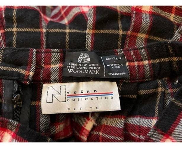 Ny Collection Vintage  Women's Plaid Migi‎ Skirt Black Size Petite Medium EUC