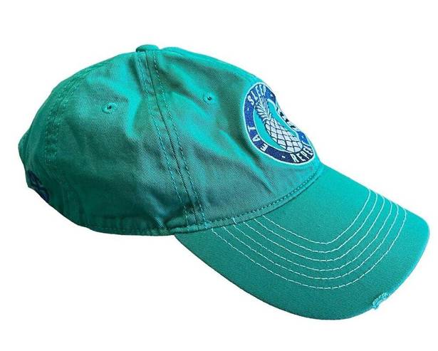 Simply Southern  Eat Sleep Beach Repeat Pineapple Baseball Cap Green Blue One Sz