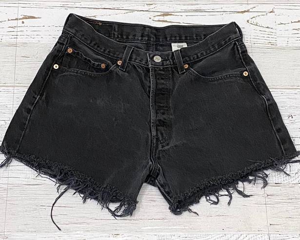 Levi’s 501 Black Denim Cutoff Shorts Waist 32