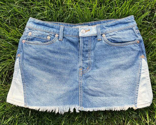 Free People Patched Denim Mini Skirt