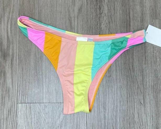 The Bikini Lab  Women's Pastel Prism Stripe French Cut Bikini Swim Bottom sz M