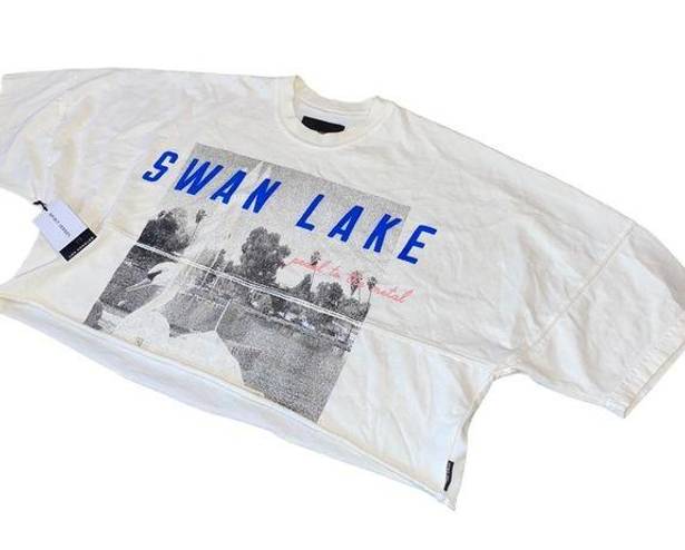 Spirit Jersey  Swan Lake Cropped Tee size  L