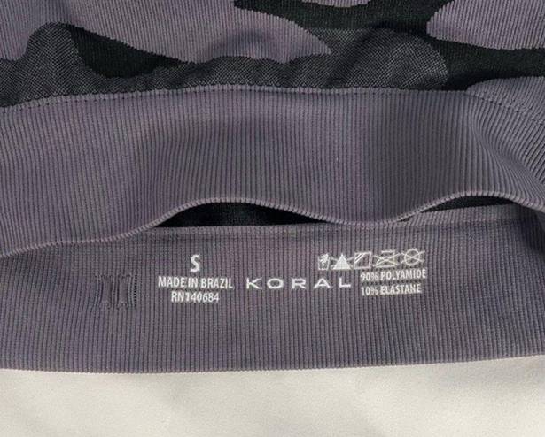 Koral  Womens Size S Black Grey Sparrow Seamless Sports Bra Gym Camo Compression