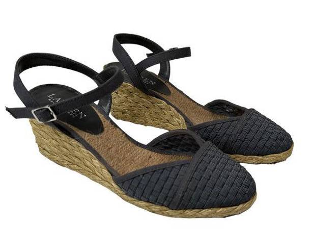 Ralph Lauren Lauren  Capricia Women's Slate Blue Espadrille Wedge Sandals Size 7B