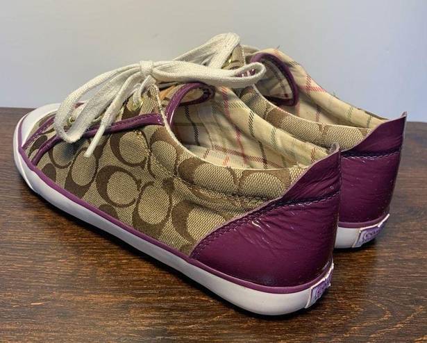 Coach  Barrett logo, purple sneaker size 9 ￼q322