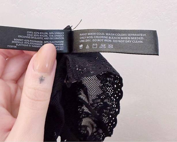 Natori  Lace Bralette Mesh Black Bra