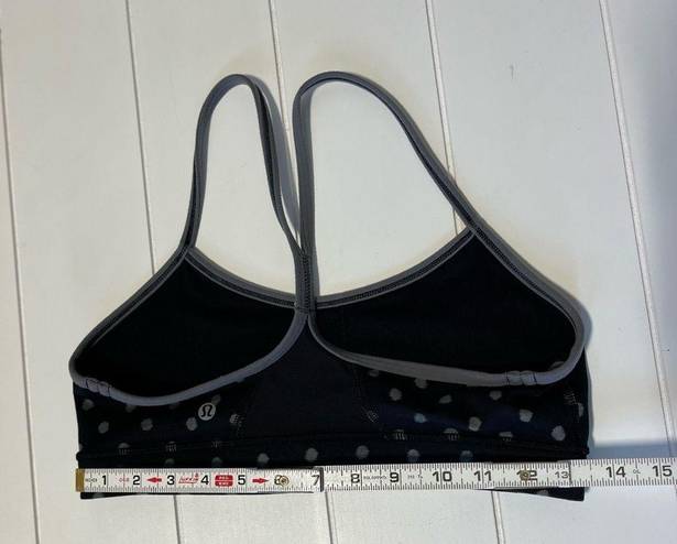 Lululemon  Flow Y Bra polka ghost dot black slate size 8