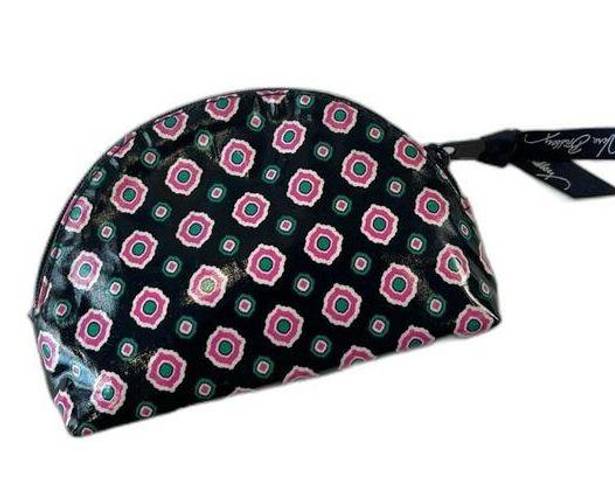 Vera Bradley  Small Pouch Makeup Bag Peacock Navy Pink Pattern