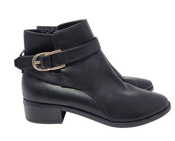 Dolcetta  Alice Faux Leather Buckle Ankle Equestrian Chelsea Booties Size 6.5 M