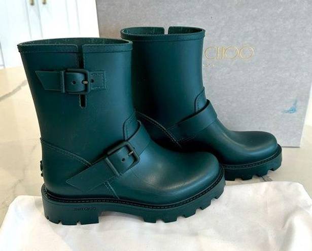 Jimmy Choo  Rubber Yael Moto Rain Boot