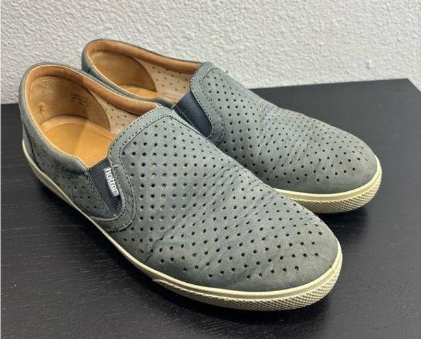 Daisy Hotter  Women's Blue Gray Perforated Slip On Comfort Sneaker Shoe Size 8.5