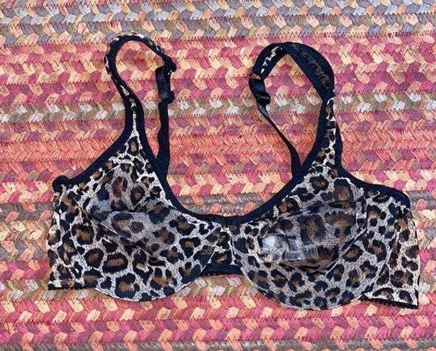 Secret Treasures  MESH CHEETAH UNDERWIRE BRA