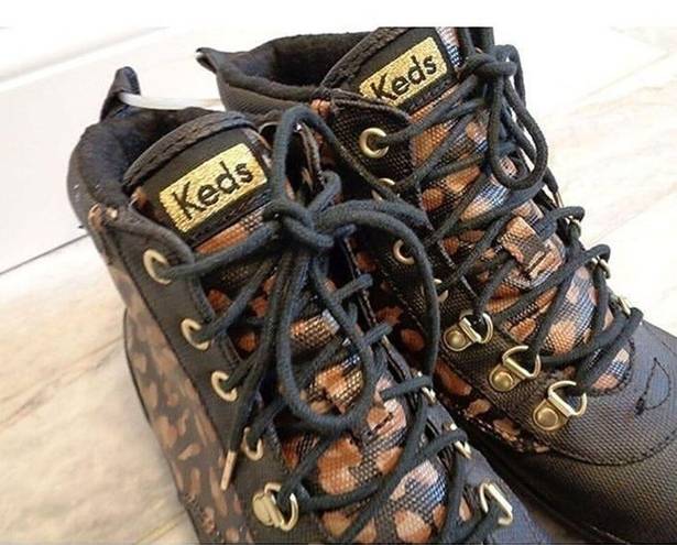 Keds NEW  women's size 9 Black Leopard Print Water Resistant Sneaker Boots