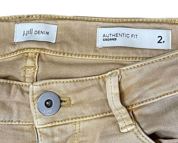 J.Jill  Denim Cropped Jeans Size 2P Petite Authentic Fit Yellow Womens 29X23