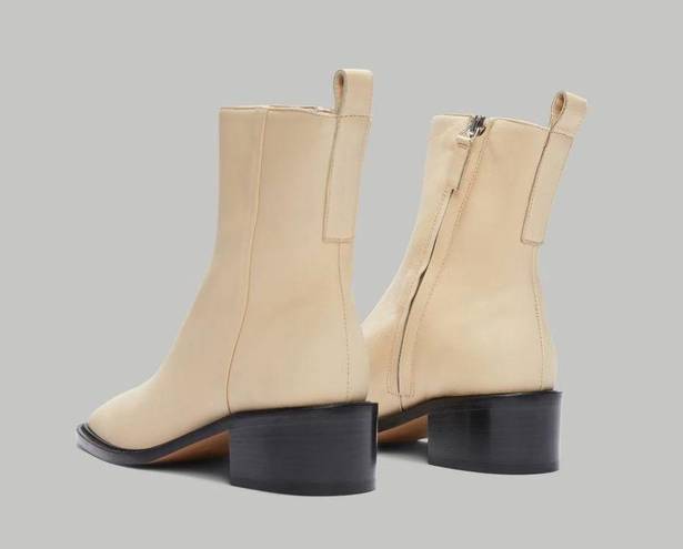 Everlane  The City Square Ankle Boots in Cream Leather 6 New Womens Booties