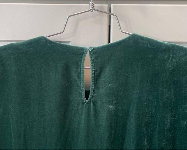 Maje  Elliptical Hem Emerald Gree Velvet Longsleeve Midi High Low Dress Designer