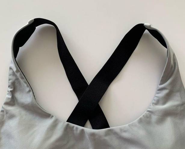 Koral  Silver & Black Criss Cross Back Sport Bra XS