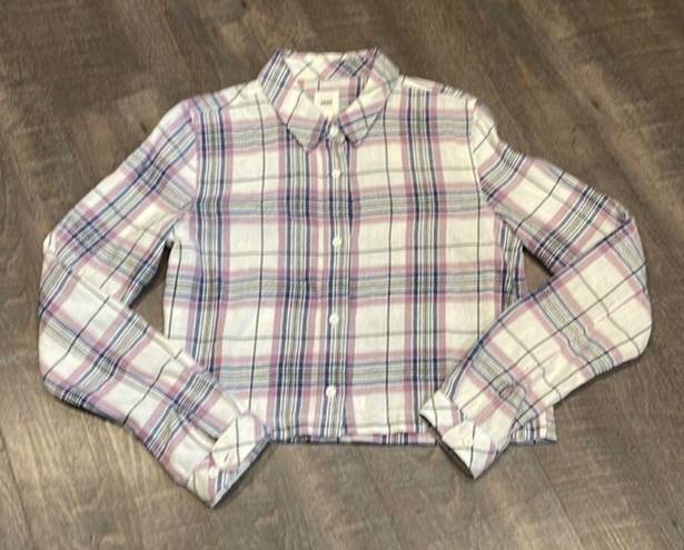 Vans  cropped flannel button down shirt