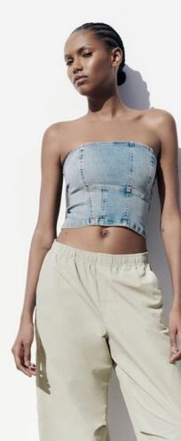 ZARA Denim Corset Top Size M - $40 New With Tags - From Bailey