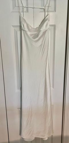 ZARA Satin Effect Cut Out Dress White Size M - $85 - From Madi