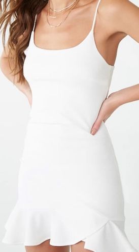 White Flounce Mini Dress 