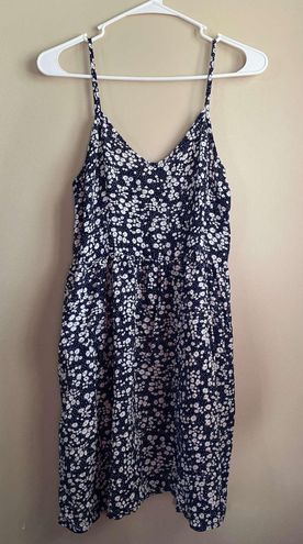 SheIn Blue and White Floral Dress Size L - $9 - From emma