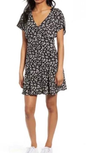 BP Black and White Button Up Floral Dress