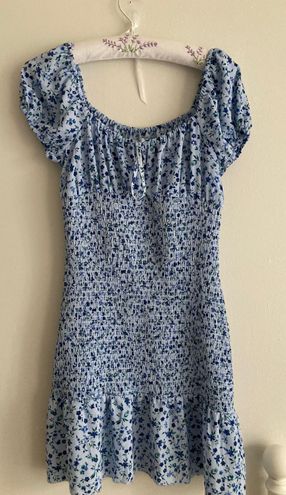 Wild Fable Blue Floral Smocked Dress 