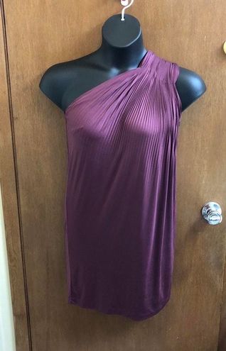 Halston Heritage Purple One Shoulder Dress