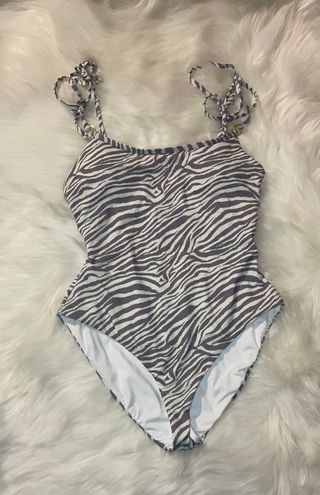 Dippin Daisy’s Swimwear Grey Zebra Print One-Piece Swimsuit White - $35 ...