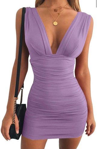 Bodycon Sleeveless Ruched Party Mini Cocktail Dress