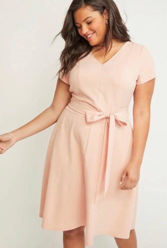 Lane Bryant Peach Lena Tie Waist Fit & Flare Dress Pink Size 18 - $29 ...