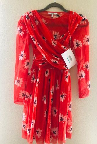 Ganni Red Floral Summer Dress Small