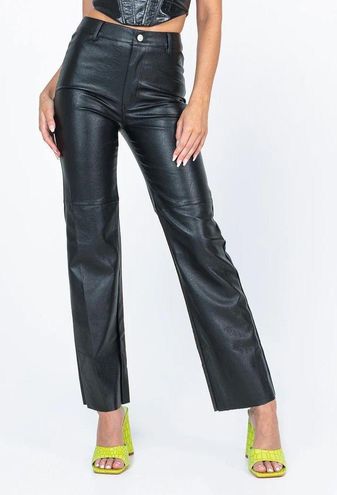 Princess Polly Macey Black Vegan Leather Pants Size 6 - $28 (56% Off ...