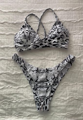Zaful Snakeskin Bikini Set