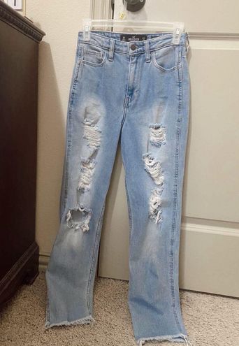 hollister ripped mom jeans