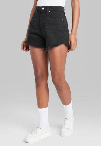 Wild Fable Black Frayed Denim Shorts