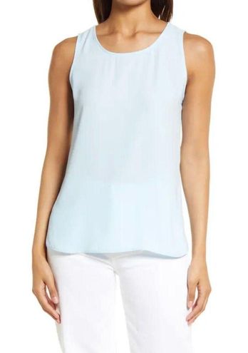 Halogen (r) Scoop Neck Woven Shell In Blue Cool