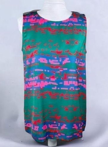  + CO by Coco Rocha Cornelia Top Green Pink Red Sleeveless Top Size 6