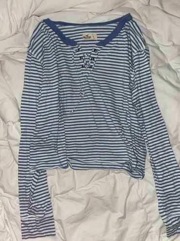 Hollister Striped Tie Long Sleeve Top