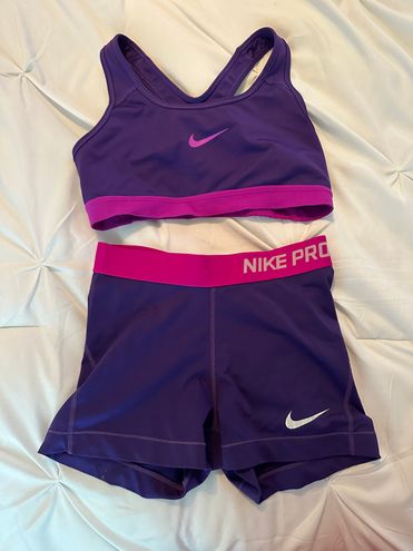 Nike Pro Shorts & Sports Bra Set Purple - $30 (57% Off Retail) - From Lexie