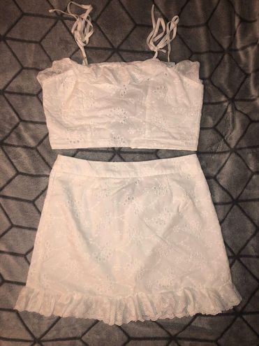 Zaful White Two Piece Skirt Set
