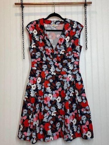 Boden Floral A-Line Sleeveless Clemmie Dress Cotton French Navy Peony ...