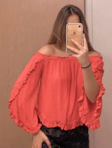 Rue 21 Red Off The Shoulder Blouse