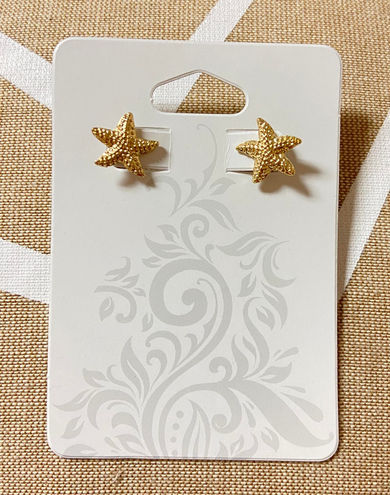 Gold Starfish Beach Earrings 