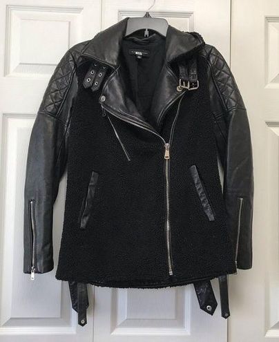 Slate + Willow leather and Sherpa lined Moto jacket Size XS - $244 ...