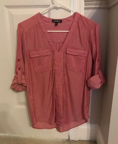 EXPRESS NWOT  Red Striped Blouse
