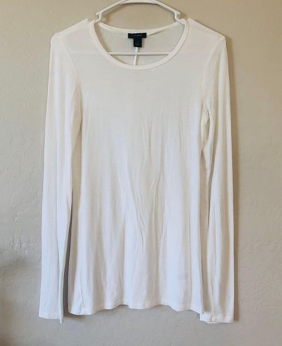 Halogen small basic stretch white comfy long sleeve top